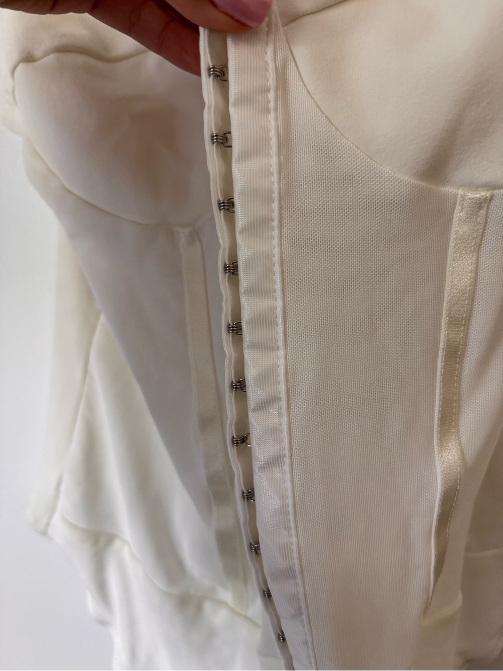 Free People White Satin Trim Bodysuit Cami - Picture 3 of 6